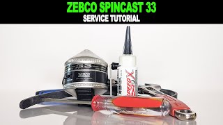 Zebco 33 Classic Spincast  How to COMPLETELY take apart service amp reassemble Fishing reel repair [upl. by Law]