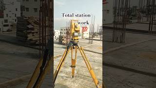 Total station work column marking 💯👌ll construction buliding totalstationsurveymachine telugu [upl. by Yellas214]