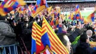 Espectacular Cant Himne del Barça en un Camp Nou ple de banderes onejantCopa Rei Barça 1Madrid 3 [upl. by Linell]