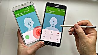 Samsung Galaxy Note 4 with stylus Pen vs Samsung A7  Incoming amp outgoing calls amp call on hold [upl. by Nwahsar]