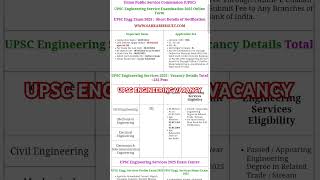 UPSC ENGINEERING RECRUITMENT 2024 UPSCVACANCY 2024 SARKARI NAUKARI UPSC ENGINEERING SERVICE EXAM [upl. by Goldston]