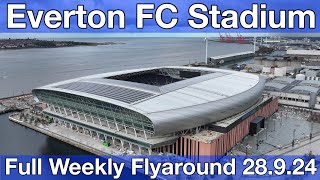 NEW Everton FC Stadium at Bramley Moore Dock A Full FlyAround [upl. by Atima]