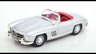 Modelissimo Norev Mercedes 300SL Cabrio Hardtop 1957 silver 118 [upl. by Anibas]