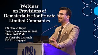 Dematerialization of Shares of Private Limited Company  Live Discussed  Webinar [upl. by Mcquillin935]