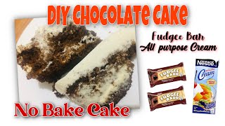 DIY CHOCOLATE CREAM CAKE  Fudgee bar and Allpurpose cream [upl. by Anavoig]