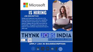 Microsoft is hiring Software Engineering Check Description jobseeking careeropportunities [upl. by Medarda370]