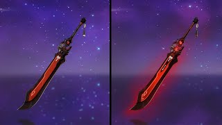 Genshin impact All 4 Star Claymores Side by side skin Comparison [upl. by Yraeg917]