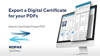 How to Export a Certificate for Your PDFs in Kofax Power PDF [upl. by Naeruat]