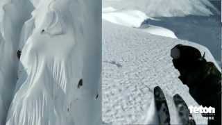 A Split Screen View of Sage CattabrigaAlosa Skiing Some Crazy Spine Lines in AK [upl. by Auot172]