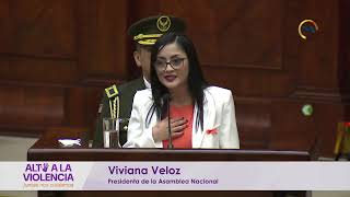 Presidenta de la Asamblea Nacional Viviana Veloz  JuntasNosCuidamos [upl. by Stevie]