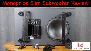 Monoprice Slim Subwoofer Full Review [upl. by Ecylla]