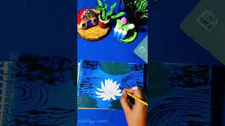 Water Lily pond painting 🪷 art paint diypaint artandcraft painting waterlily shorts [upl. by Akinaj]