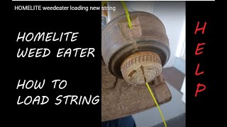 HOMELITE weedeater loading new string [upl. by Adnorahc]