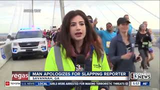 Man apologizes for slapping reporter [upl. by Roley720]