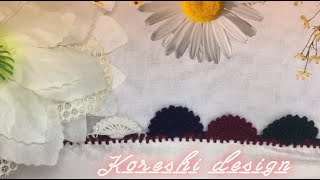 Koreshi design Crochet New lace pattern Easy lace Tutorial [upl. by Ekard759]