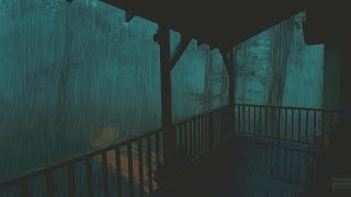 EXTREME Rain amp Thunder in Hidden House inside the ForestRain Sounds for Sleep [upl. by Hoseia]