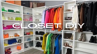 DIY CLOSET  IKEA BILLY BOOKCASE DIY  AFFORDABLE CUSTOM CLOSET DIY IKEA CLOSET [upl. by Mata]