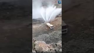 coal mine blasting with water spray cannonsshortsyoutube factmine [upl. by Gautious]