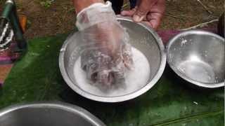 SRI LANKAN CUISINE Coconut breaking 1st amp 2nd exract of Coconut milk [upl. by Efi]