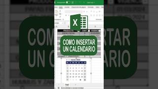 COMO INSERTAR UN CALENDARIO EN EXCEL Excel Exceltips Exceltutorial Shorts Youtubeshorts Short [upl. by Sakiv]