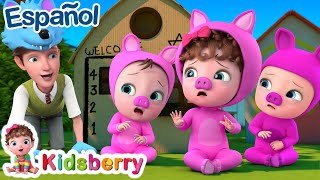 Los Tres Cerditos y el Lobo Feroz en Español  Canciones Infantiles de Kidsberry Español [upl. by Lerual107]