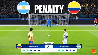 Argentina Vs Colombia PENALES  Final Copa América 2024  Messi vs James  Jugabilidad PES realista [upl. by Anilra484]