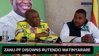 ZANU PF DISOWNS RUTENDO MATINYARARE ON INNSCOR CASE [upl. by Housum]