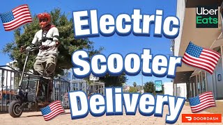 ELECTRIC SCOOTER DELIVERY  MADE IN THE USA ELECTRICITY  DOORDASH UBEREATS DUALTRON [upl. by Erskine34]