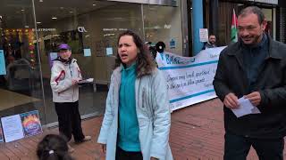 Reading shopping centre PSC protests Barclays complicity in Israels genocide of Gaza [upl. by Lajes970]