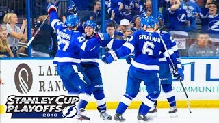 Dave Mishkin calls all 5 Lightning goals from win over Devils 2018 Playoffs Game 2 [upl. by Star37]