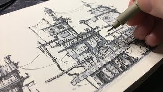 The Alchemist Sketchbook Ink Pen Drawing [upl. by Dranyar]