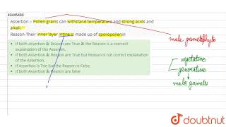 Assertion  Pollen grainscan withstandhigh temperature and strong acids and alk [upl. by Stucker661]
