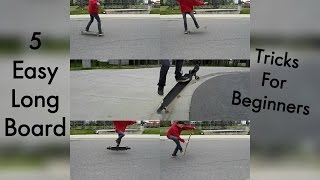 5 Easy Longboard Tricks For Beginners  Trick Guide [upl. by Bourgeois]