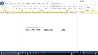 how to insert signature Line in MS Word  How To Draw fillable line in MS Word [upl. by Adaynek]