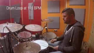 115 bpm  Simple Straight Beat  LIVE Drum TrackLoopMetronome [upl. by Esinrahs214]