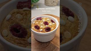 Raspberry White Choc Baked Oats breakfastrecipe easyrecipe bakedoats [upl. by Reinnej225]