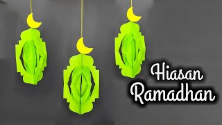 Ide kreatif lampion hiasan ramadhan dari kertas  cara membuat lampion [upl. by Adniroc]