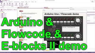 Arduino Uno  Flowcode  Eblocks demonstration [upl. by Justis505]