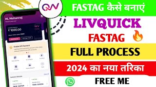 LIVQUICK FASTAG KAISE BANAYE  HOW TO LIVQUICK FASTAG CREATE  New LIVQUICK FASTAG KAISE BANAYE ♥️🥰 [upl. by Gnav]