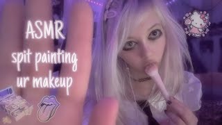 ASMR spit painting your makeup💦💄fast and aggressive [upl. by Obadias456]