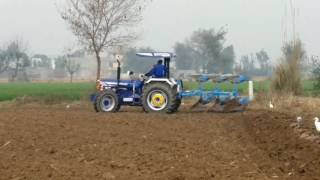 Farmtrac 6075 Heritage 4x4 On Reversible Plough [upl. by Cilegna]