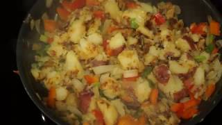 Fried Potatoes with Onions and Peppers [upl. by Kobi]