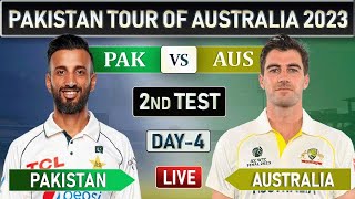 PAKISTAN vs AUSTRALIA 2nd Test MATCH DAY 4 SESSION 3 LIVE COMMENTARY  PAK vs AUS LIVE [upl. by Selfridge]