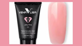 New Venalisa polygel Jelly pink review swathes on my nail [upl. by Godrich794]