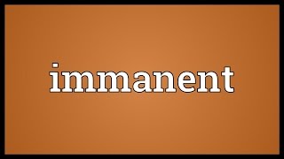 Immanent Meaning [upl. by Lolanthe]