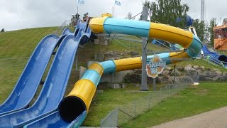 Skara Sommarland  Splashing Hill Black Hole  Boat Slide Onride [upl. by Erbas]