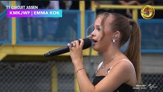 Emma Kok sings national anthem of the Netherlands at MotoGP Assen [upl. by Huang]