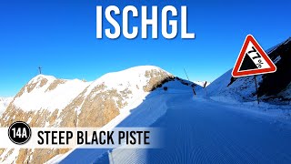 Skiing steep black piste 14a in Ischgl Samnaun [upl. by Garihc438]