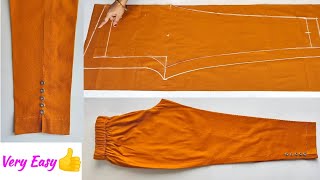 Very Easy Pant Trouser Cutting and stitching Step by Step  Pant Cutting and stitching for Begginers [upl. by Corrinne789]