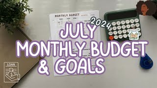 July 2024 Monthly Budget amp Goals  HIS amp HER  Zero Based Budget Millennial Couple [upl. by Ayekahs]